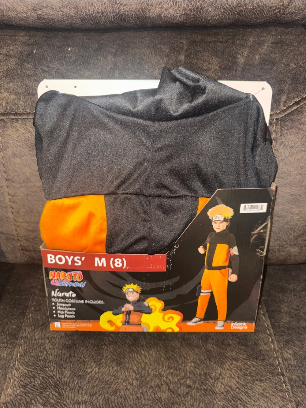 Naruto Boys' Orange and Black Superhero Costume - Brand:inspirit designs Sz M/8‎